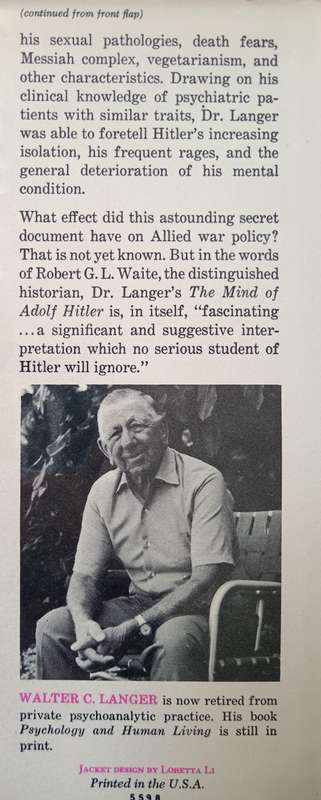 The Mind of Adolf Hitler by Walter C Langer