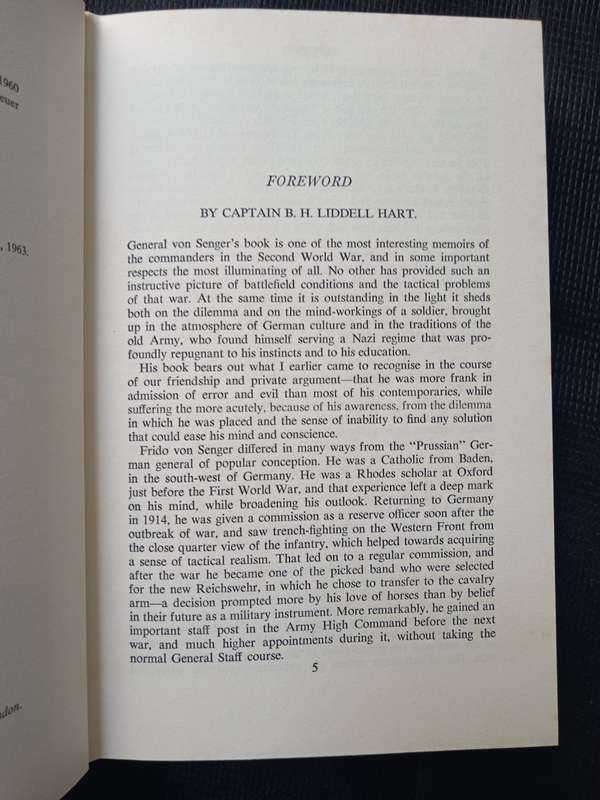 Neither Fear Nor Hope by General F von Senger Und Etterlin Translated by George Malcolm