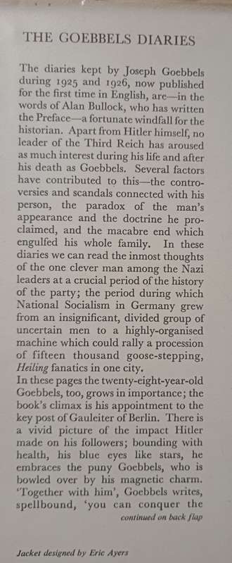The Early Goebbels Diaries with a Preface by Alan Bullock Edited by Helmut Heiber