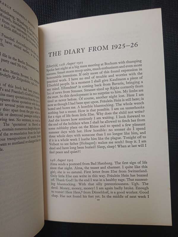The Early Goebbels Diaries with a Preface by Alan Bullock Edited by Helmut Heiber