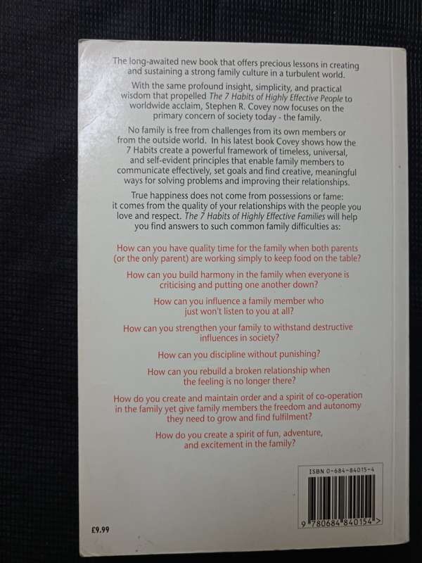 The 7 Habits of Highly Effective Families by Stephen R Covey