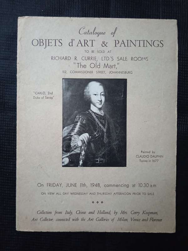Catalogue of Objects d'Art & Paintings