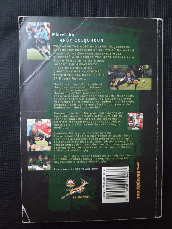 South African Rugby Annual Edited by Andy Colquhoun