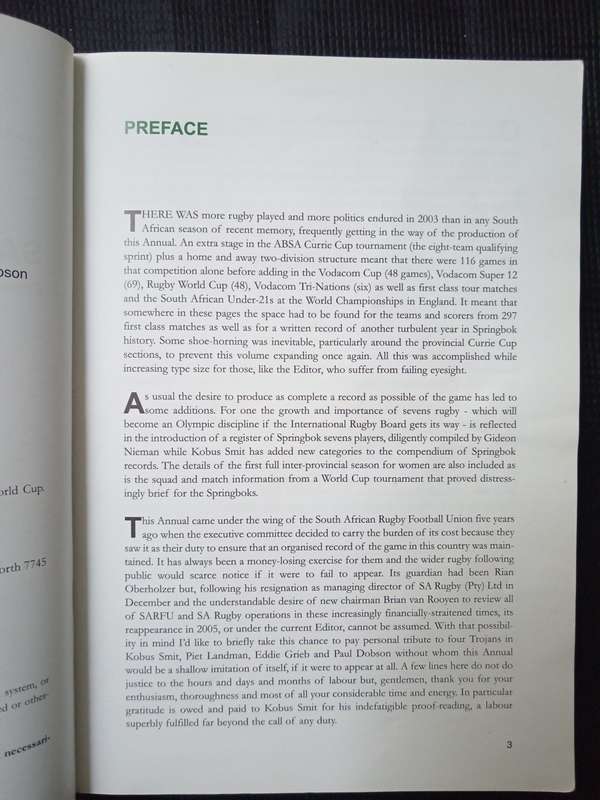 South African Rugby Annual Edited by Andy Colquhoun