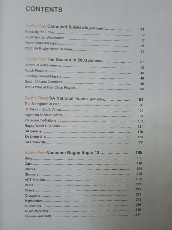 South African Rugby Annual Edited by Andy Colquhoun