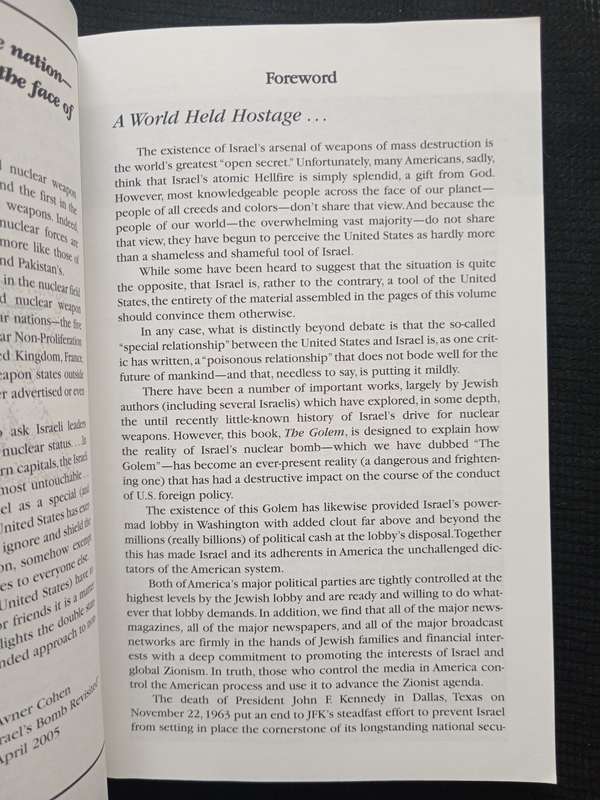 The Golem Israel's Nuclear Hell Bomb & the Road to Global Armageddon by Michael Collins Piper
