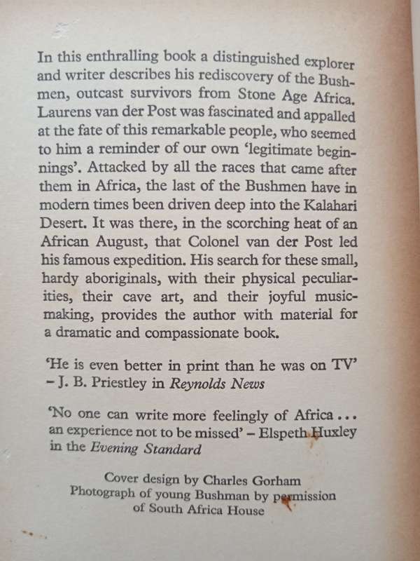 The Lost World of the Kalahari by Laurens van der Post