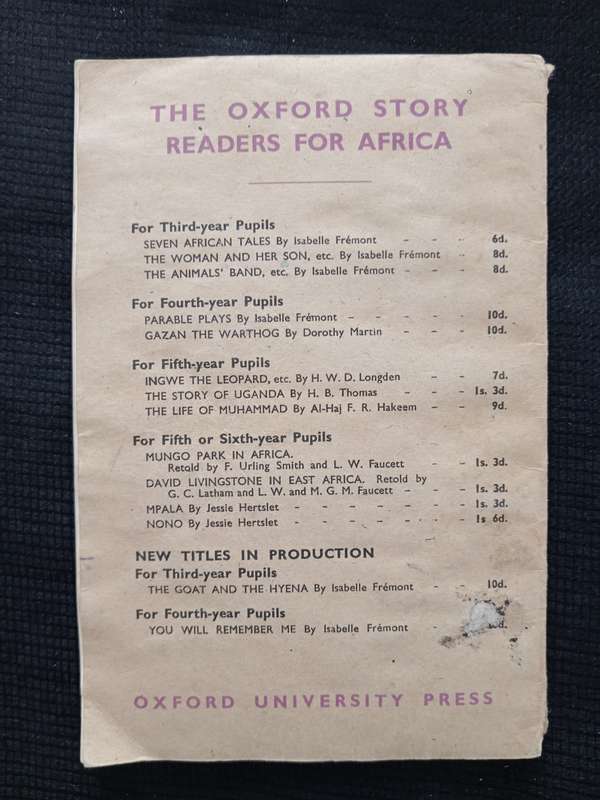 Mungo Park in Africa 1795-7 Retold by F M Urling Smith & L W Faucett