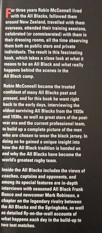 Inside the All Blacks by Robin McConnell Forward by Colin Meads