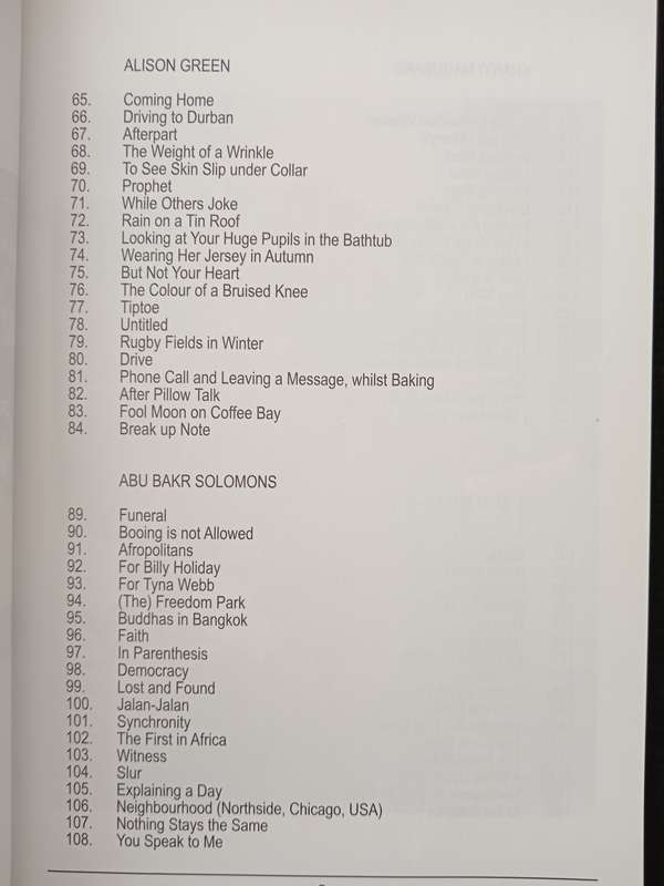 Sections of Six Contemporary South African Poetry Edited by Allan Kolski Horwitz