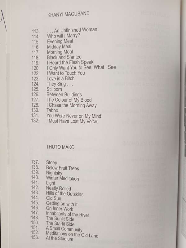Sections of Six Contemporary South African Poetry Edited by Allan Kolski Horwitz
