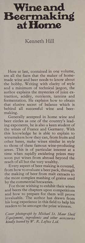 Wine and Beermaking at Home by Kenneth Hill