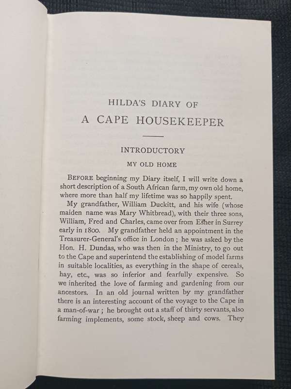 Hikda's Diary of A Cape Housekeeper by Hildagonda J Duckitt