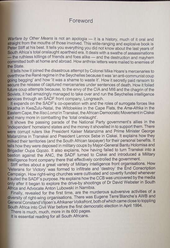 Warfare by Other Means by Peter Stiff