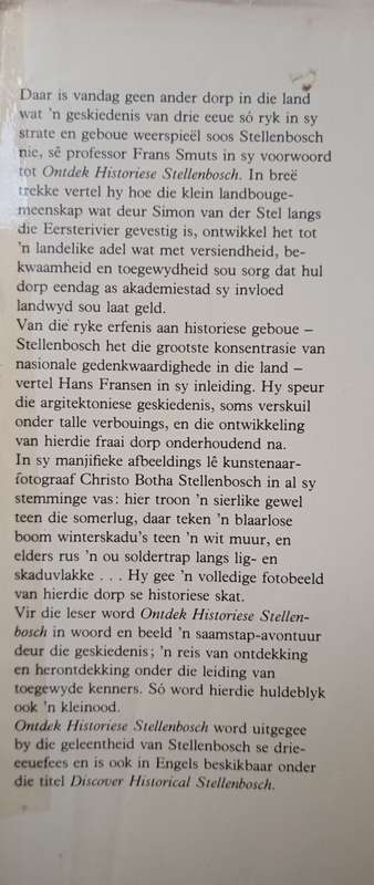 Ontdek Historiese Stellenbosch by Christo S Botha & Hans Fransen