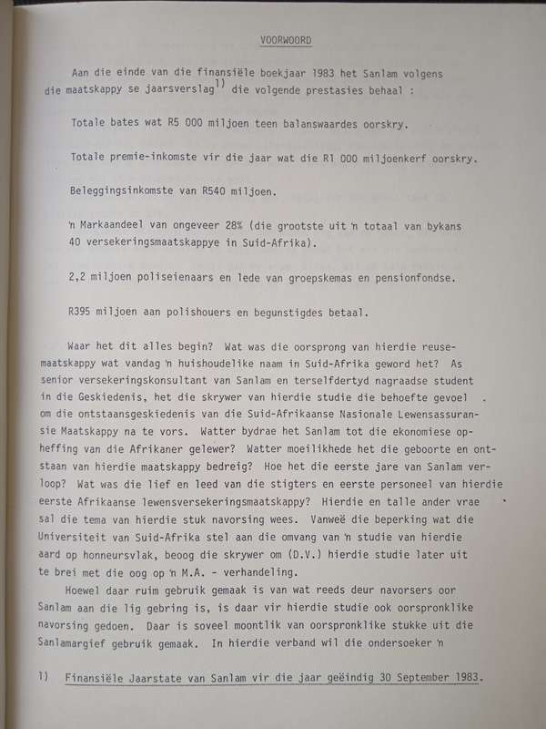Sanlam se Eerste Vyf Jaar 1918-1923 by W P G Koen