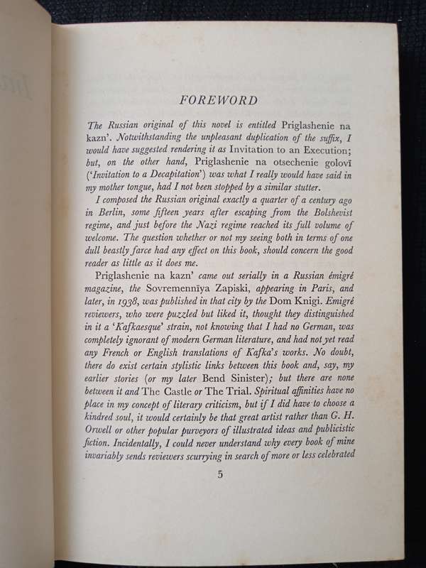 Invitation to a Beheading by Vladimir Nabokov