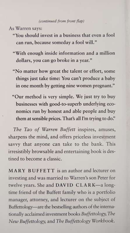 The Tao of Warren Buffett by Mary Buffett & David Clark