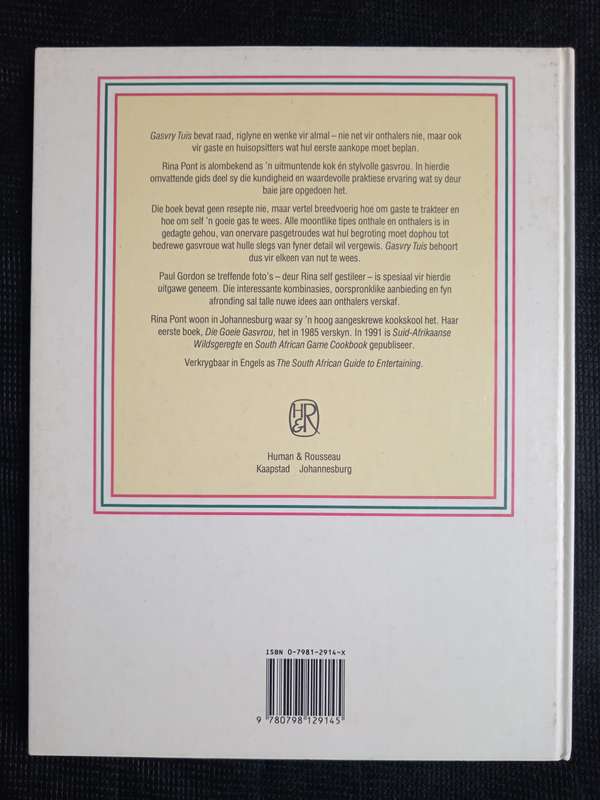 Gasvry Tuis Die Suid-Afrikaanse Onthaalgids by Rina Pont