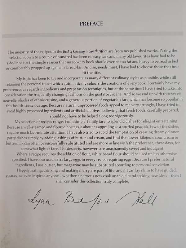 Best of Cooking in South Africa by Lynn Bedford Hall