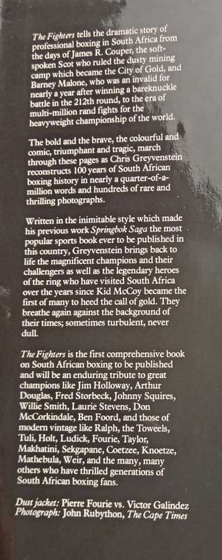 The Fighters A Pictorial History of SA Boxing from 1881 by Chris Greyvenstein