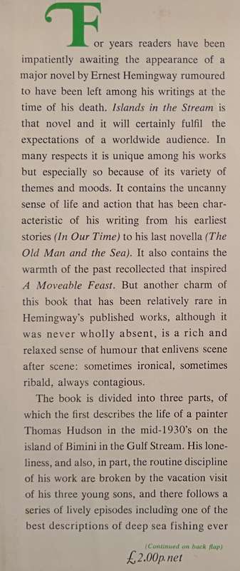 Islands in The stream by Ernest Hemingway