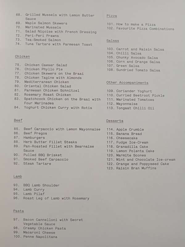 Tongaat Recipes Compiled by Jenny Ward