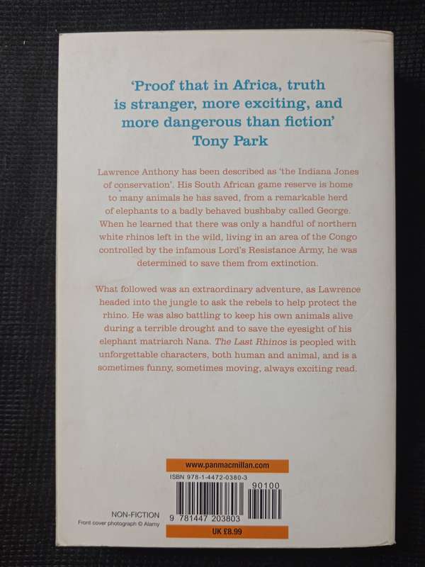 The Last Rhinos by Lawrence Anthony with Graham Spence