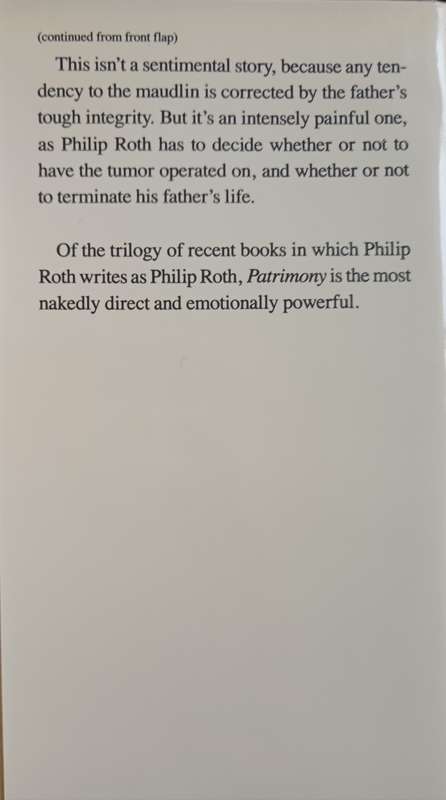 Patrimony A True Story by Philip Roth