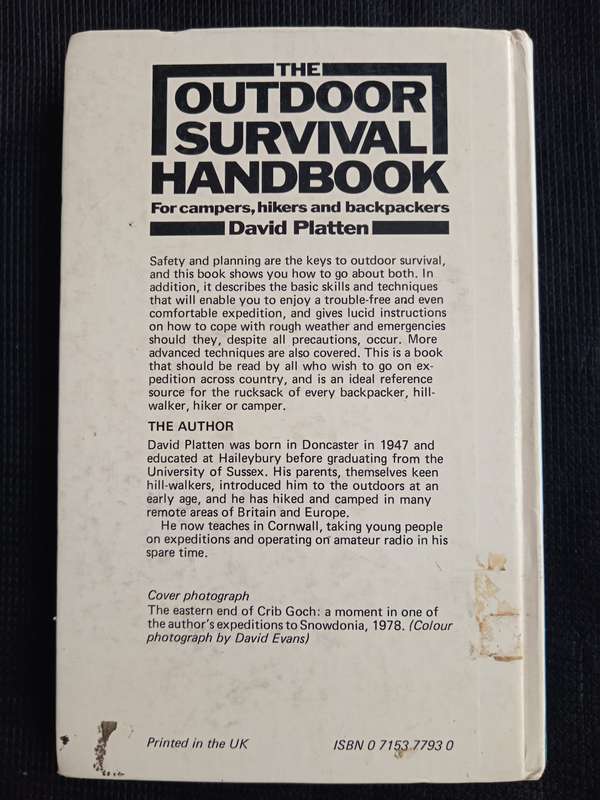 The Outdoor Survival Handbook For campers hikers & backpackers by David Platten