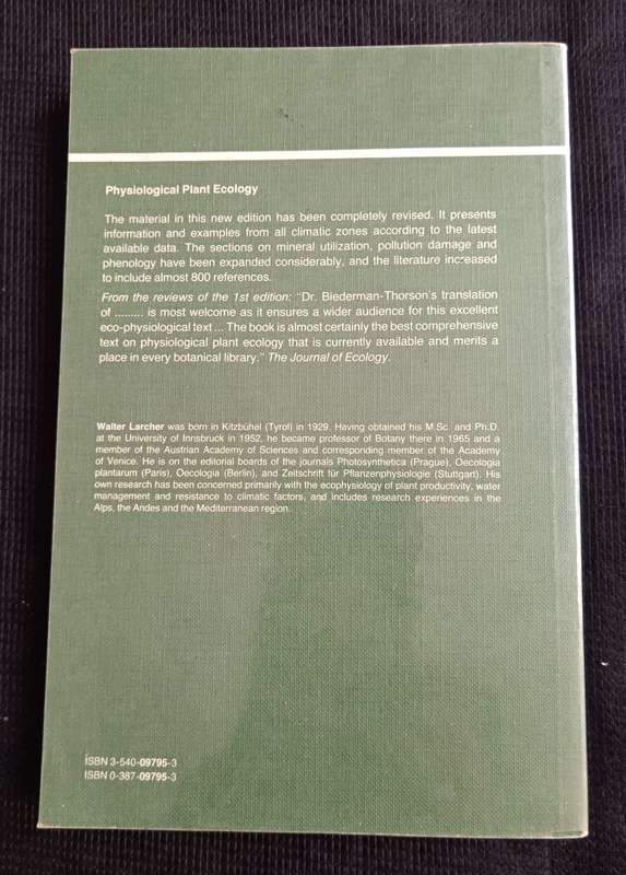 Physiological Plant Ecology by W Larcher