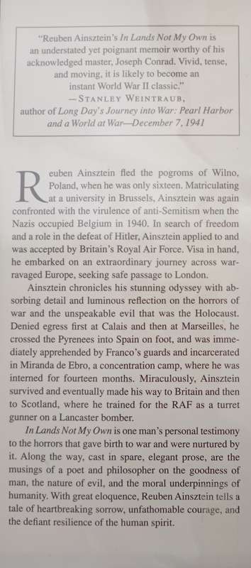 In Lands Not My Own A Wartime Journey by Reuben Ainsztein