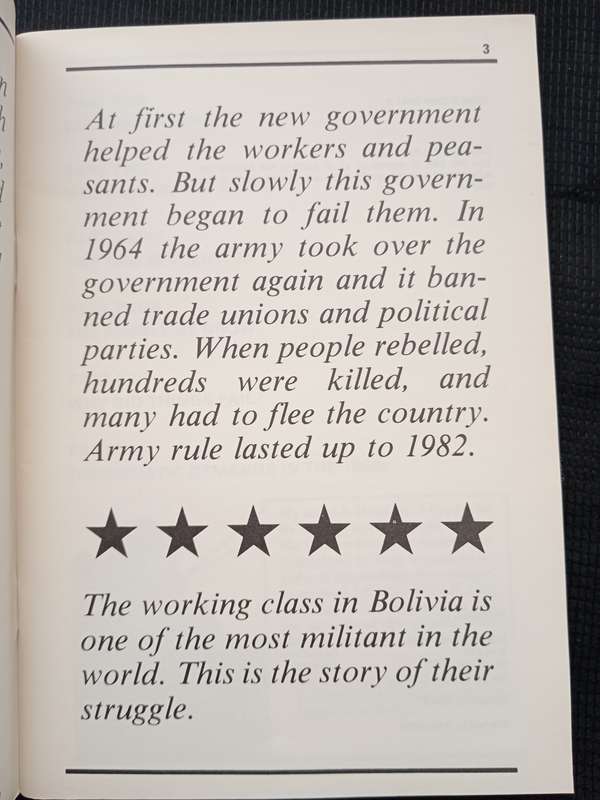 Bolivia The Unfinished Struggle