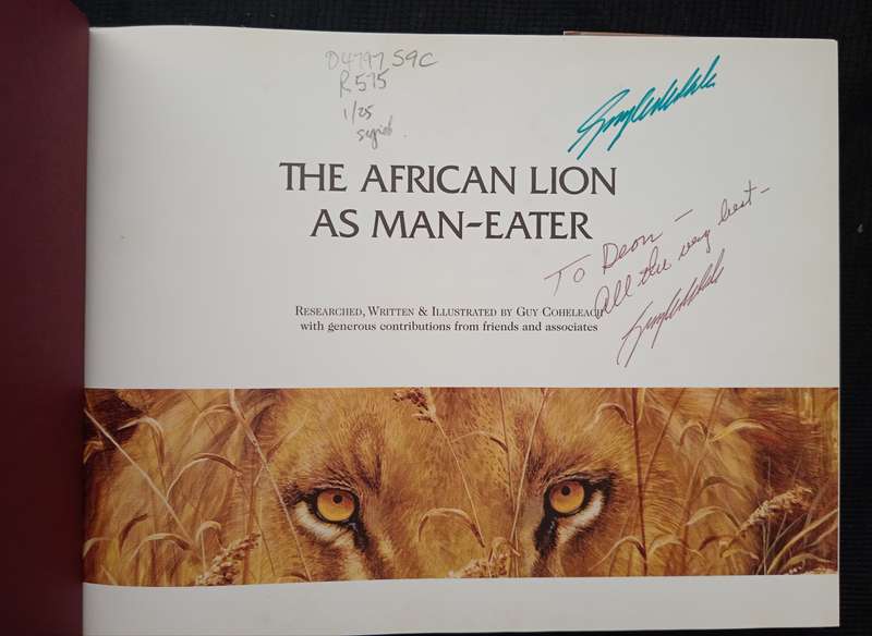 An African Lion as Man-Eater by Guy Coheleach Forward by Jack Nicklaus