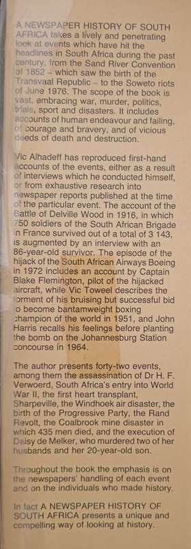 A Newspaper History of South Africa by Vic Alhadeff