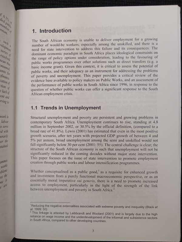 An Overview of the Performance & Potential of Public Works Programmes in South Africa by Anna McCord