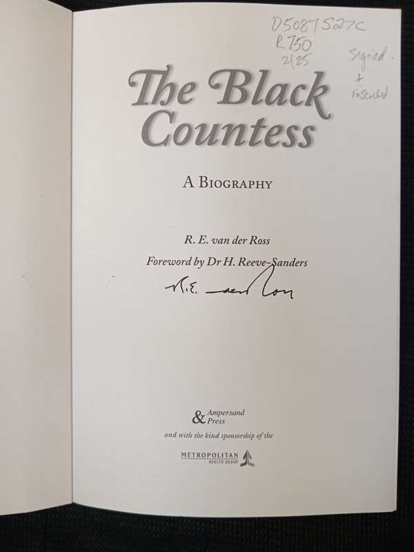 The Black Countess A Biography by R E van der Ross