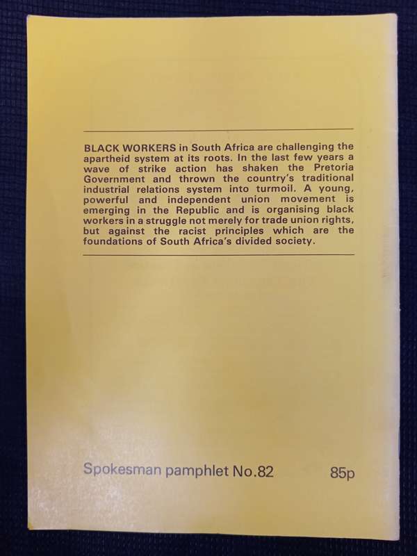 Black Trade Unions in South Africa by Martin Plaut & David Ward