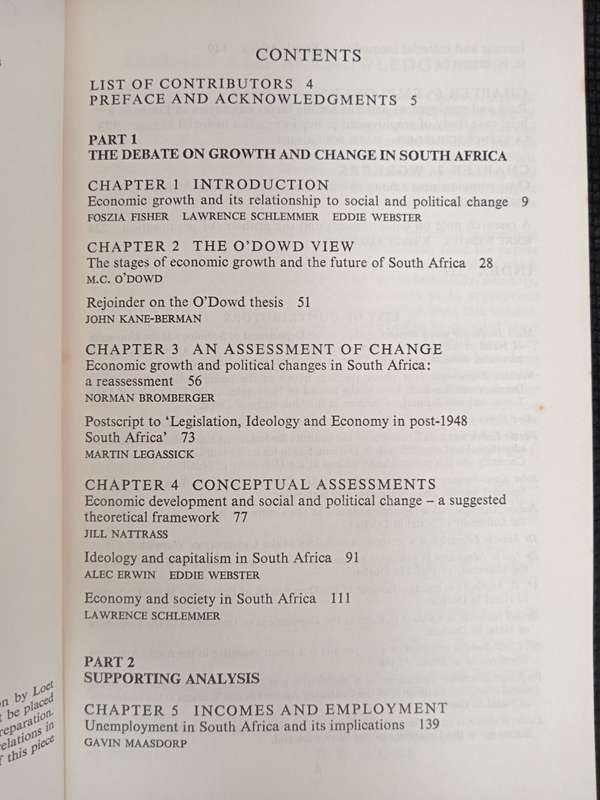 Change, Reform & Economic Growth in South Africa by Editors Lawrence Schlemmer & Eddie Webster