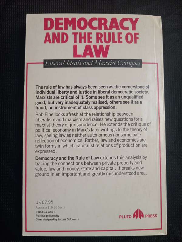 Democracy and the Rule of Law by Bob Fine