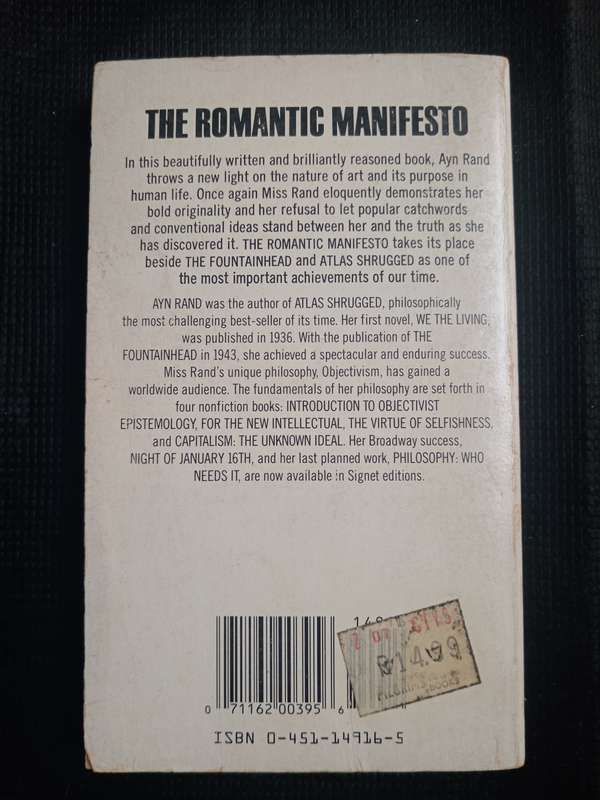 The Romantic Manifesto by Ayn Rand