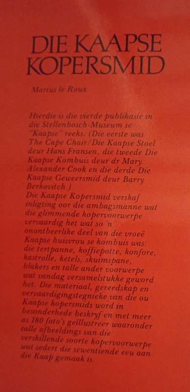 Die Kaapse Kopersmid by Marius Le Roux