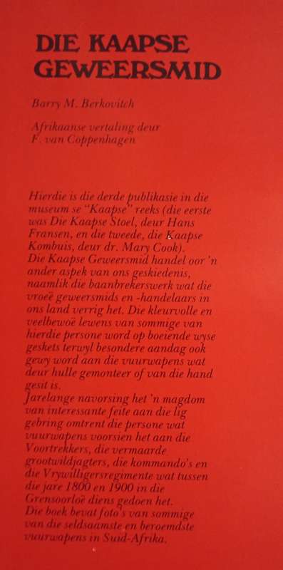 Die Kaapse Geweersmid by Barry M Berkovitch