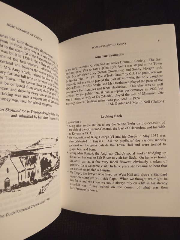 More Memories of Knysna Compiled & Edited by S Allanson, M Parkes, V Williams & A Hodgson