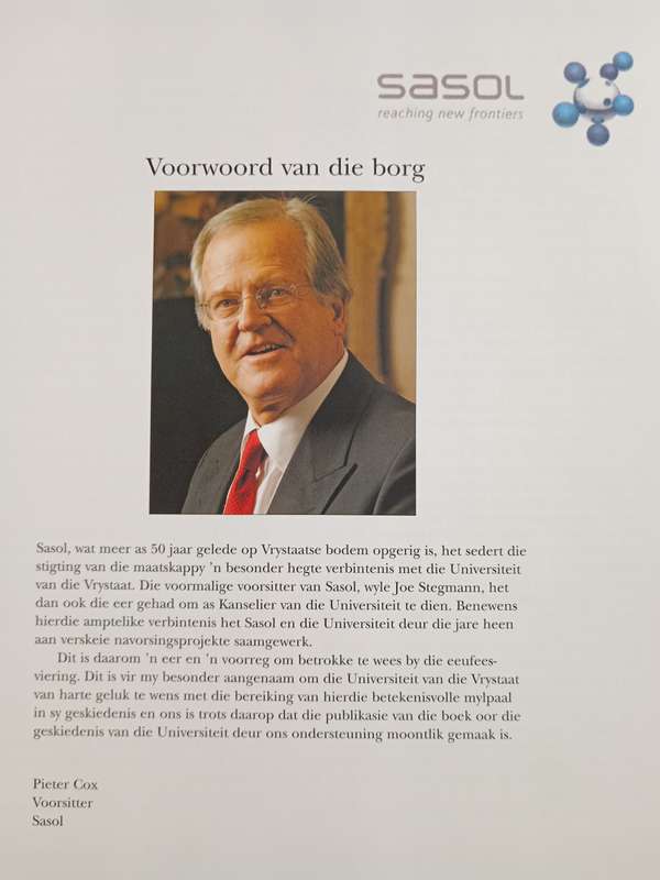 Van Sink tot Sandsteen tot Graniet Die Universiteit van die Vrystaat se Eerste 100 Jaar