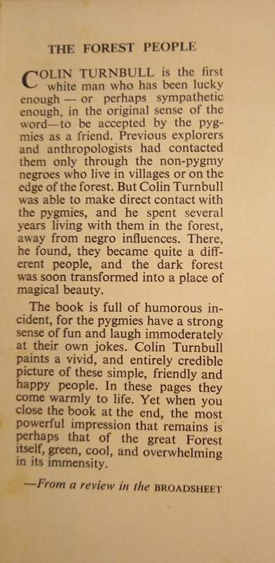 The Forest People by Colin M Turnbull
