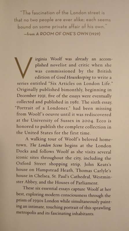The London Scene Six Essays on London Life by Virginia Woolf