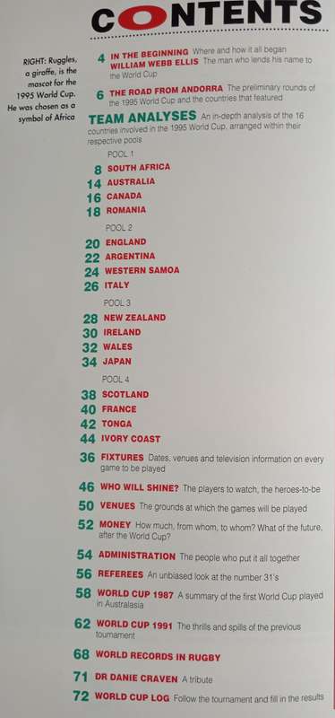 World Cup 1995 The Definitive Guide by Paul Dobson