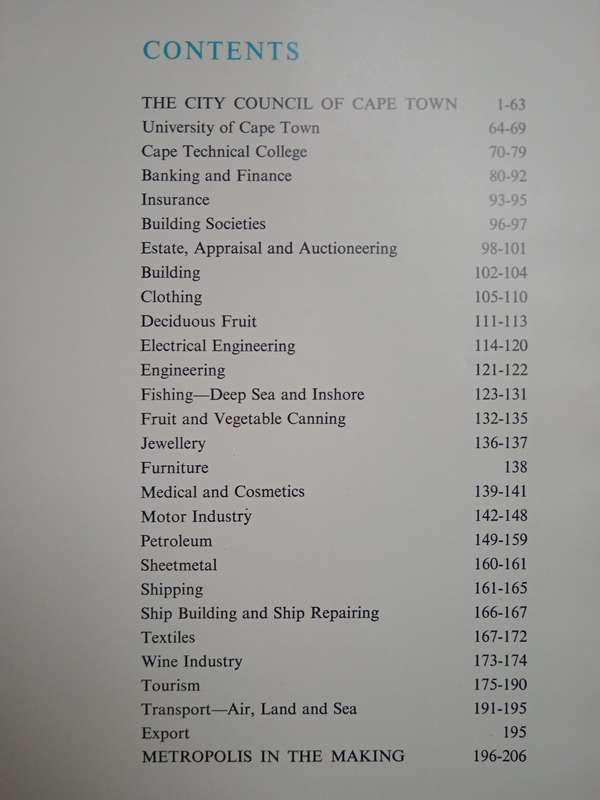 Cape Town's 100 Years of Progress a century of Local Government Edited and Compiled by E W Slinger