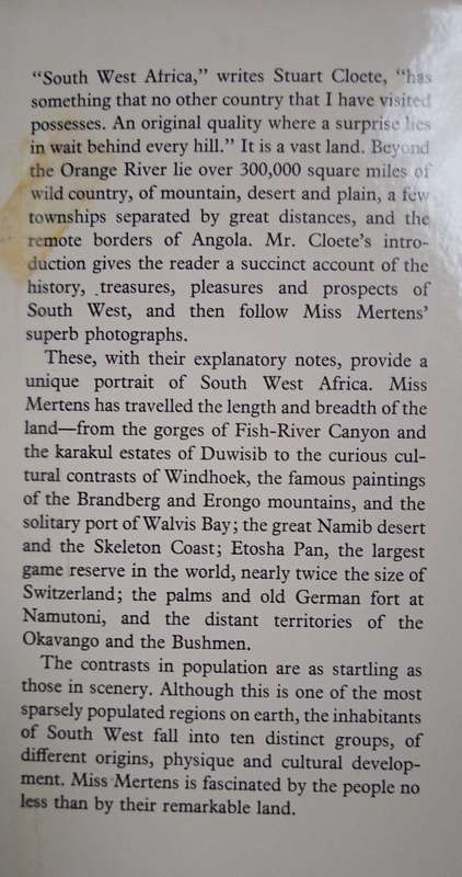 South West Africa by Alice Mertens with Introduction by Stuart Cloete